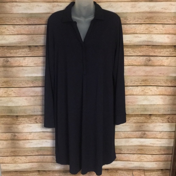 J. Jill Dresses & Skirts - Size M J. Jill Navy Knit Shirt Dress